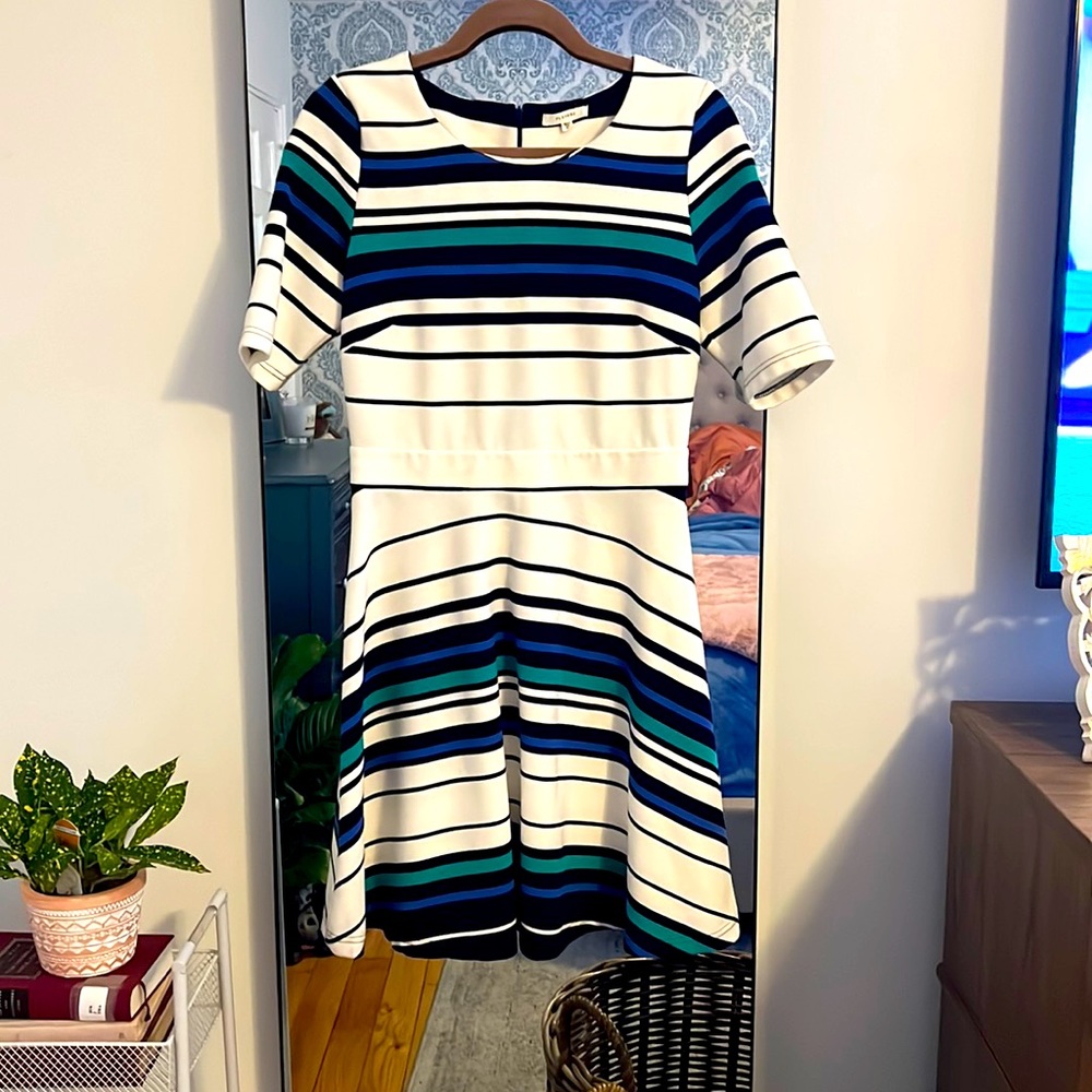 Striped half sleeved dress